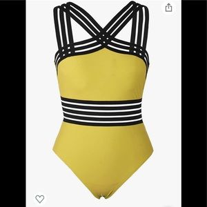 Strappy Yellow One Piece Swimsuit